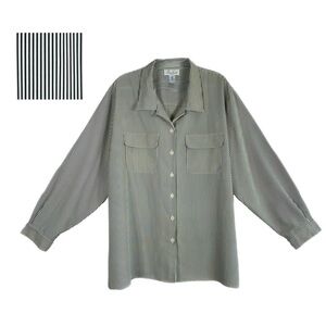 Anne Carson Women’s Striped Button Down Career Blouse
